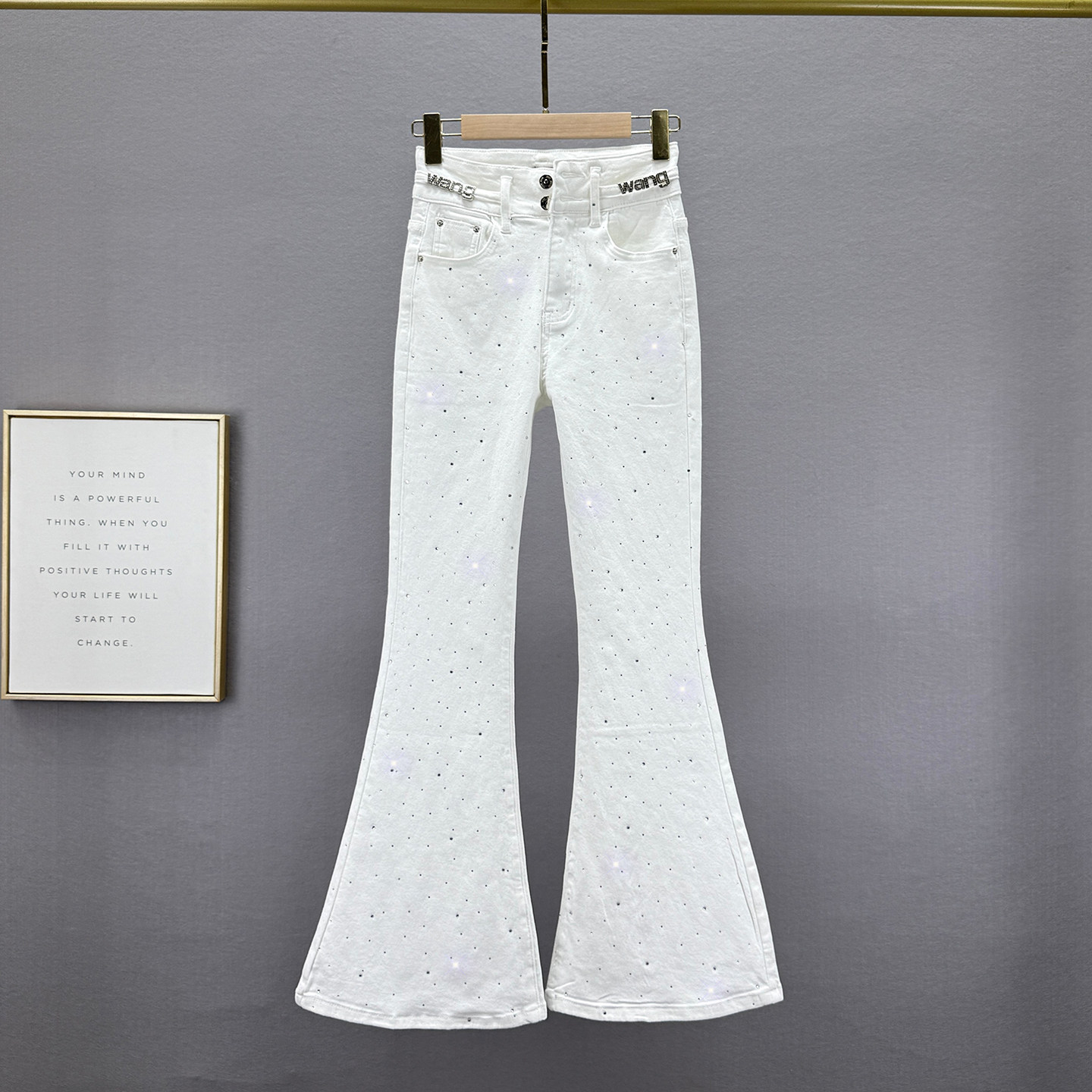 薄绒牛仔喇叭裤女潮2025年秋冬季