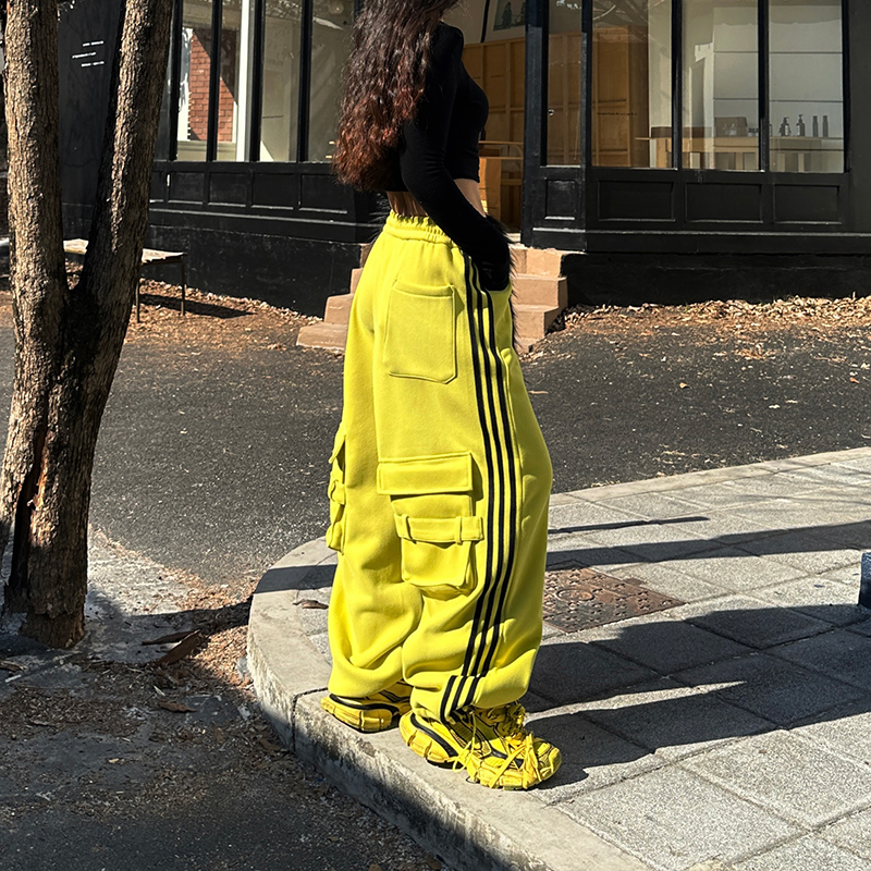 2024年冬季加绒加厚哈伦卫裤女潮