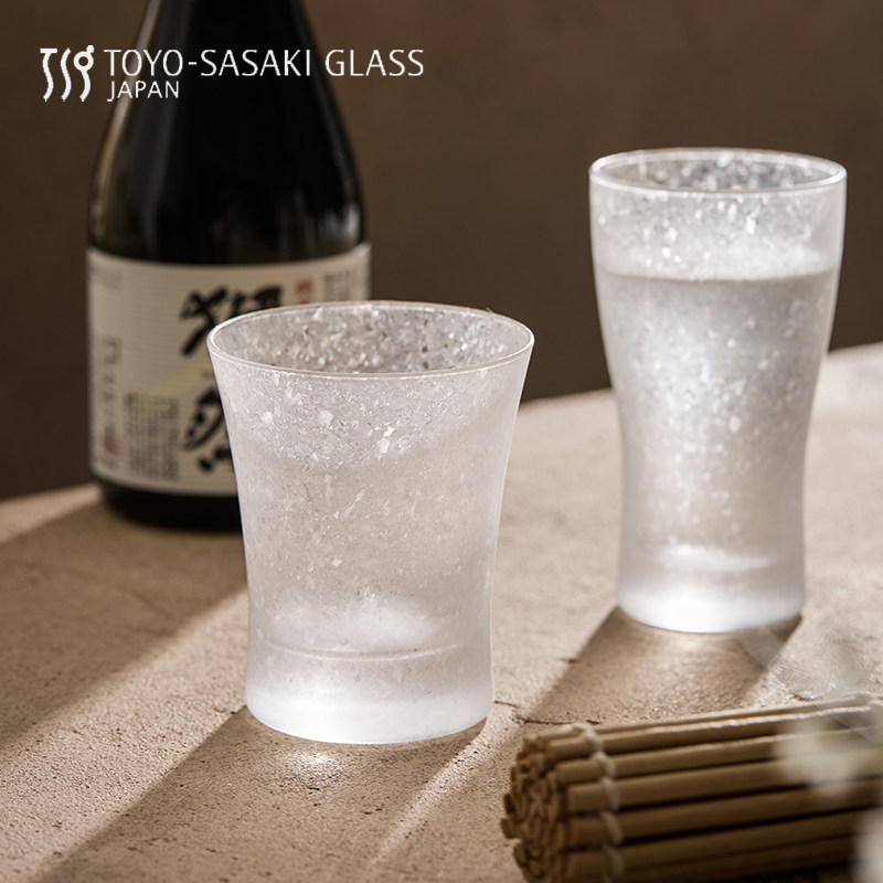 日本进口东洋佐佐木清酒杯日式小酒杯冷酒磨砂郁金香杯雪花玻璃杯