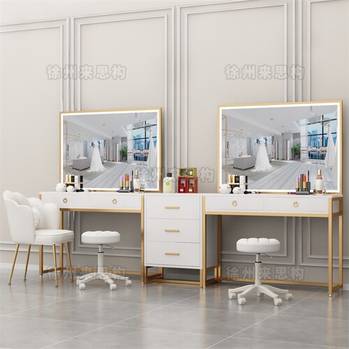 化妆台影楼专用带灯理发店专业彩妆婚纱店学校化妆桌美容院梳妆台