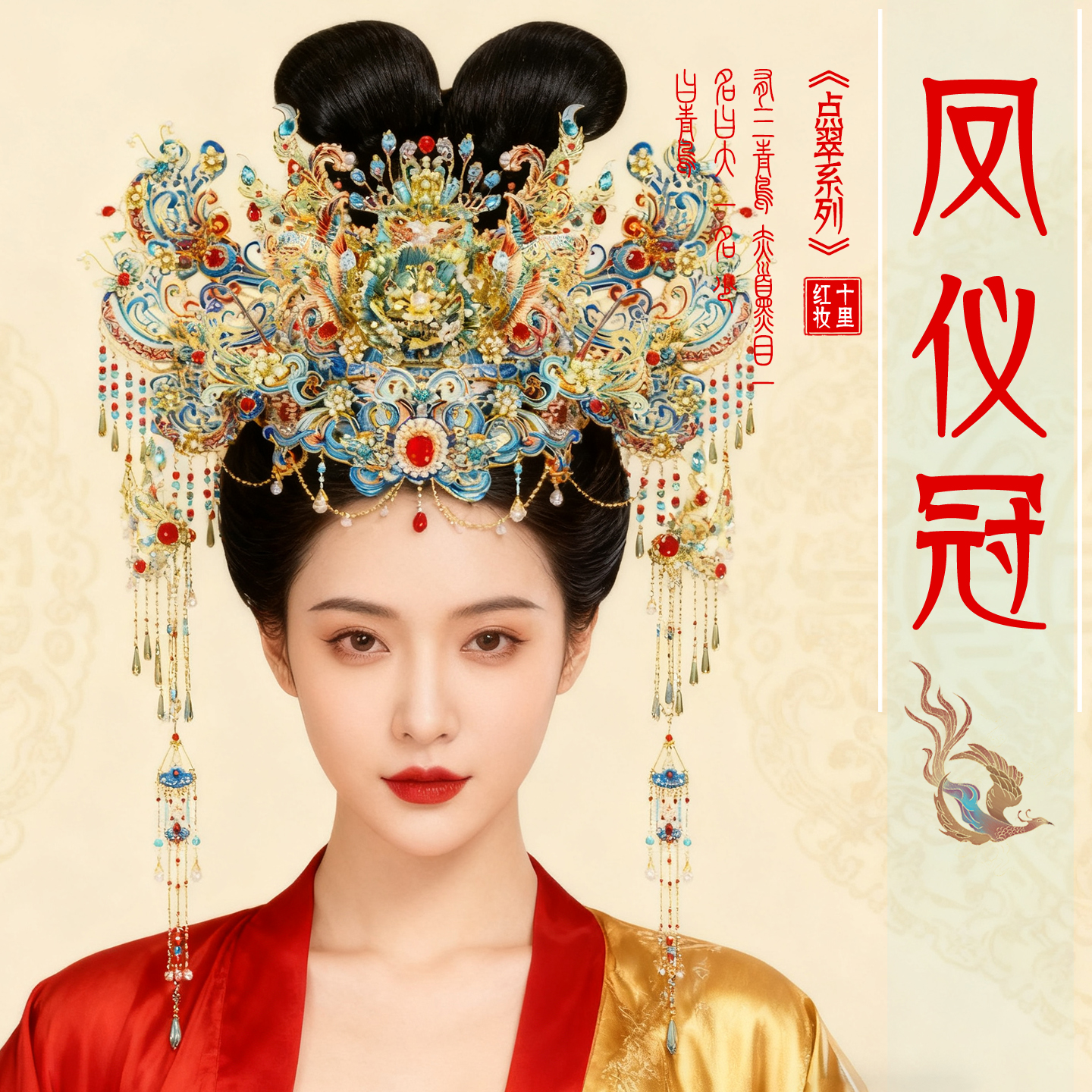 钢达点翠二十二凤冠立体金属拼图