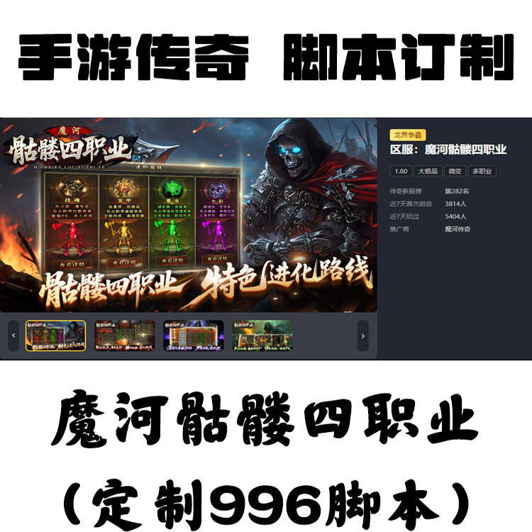 定制魔河骷髅四职业辅助996盒
