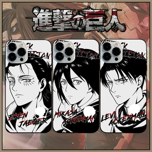 进击 矮人艾伦兵长黑白线稿软壳适用于苹果1415PROMAX可定制手机壳