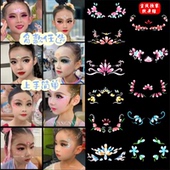 眉心贴儿童国风汉服女童额头开学节日表演古风花钿女童头贴眼角贴