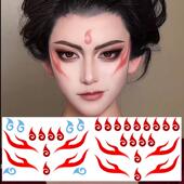 哪吒纹身贴额头贴眉心贴汉服古装 儿童敖丙眉心卡通圣诞节贴脸贴纸