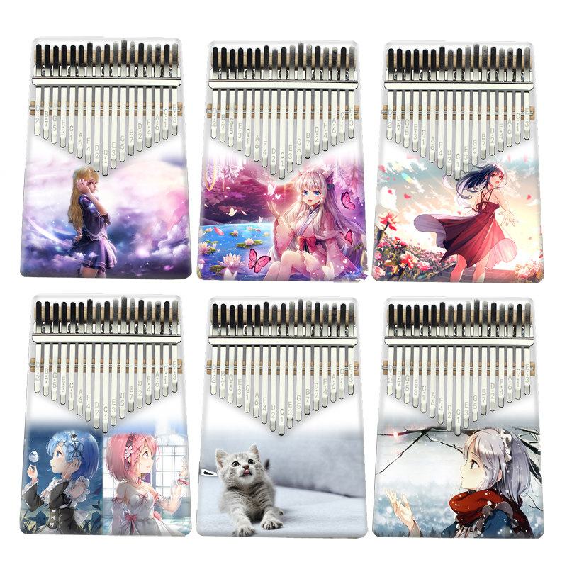 17音彩色拇指琴便携式卡林巴kalimba卡通动漫生日礼物网红乐器,乐器/吉他/钢琴/配件,卡林巴/拇指琴,淘宝优惠券,粉丝福利购,淘宝优惠卷