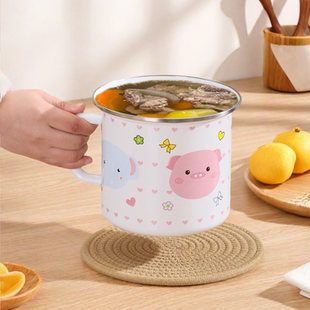 加厚搪瓷杯怀旧马克杯带盖肉臊子罐老式茶缸子肉杯定制老干部水杯