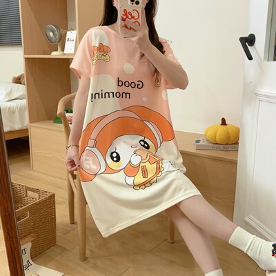 夏可爱小众小熊大码孕妇外穿睡裙