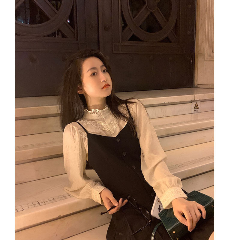 2020 princess knight Lace Fold shirt Immortal Internal lap Player Long sleeve Versatile jacketin the Women's clothing/Boutique , Lace shirt/Chiffon shirt  category - from Buy2taobao.com to provide professional Taobao agent buy service