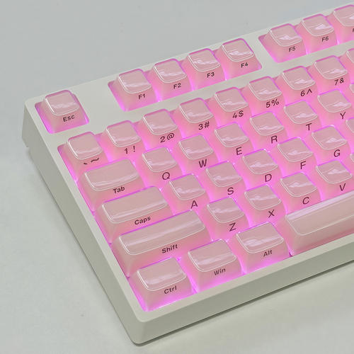 水晶果冻粉键帽侧刻透明OEM透光
