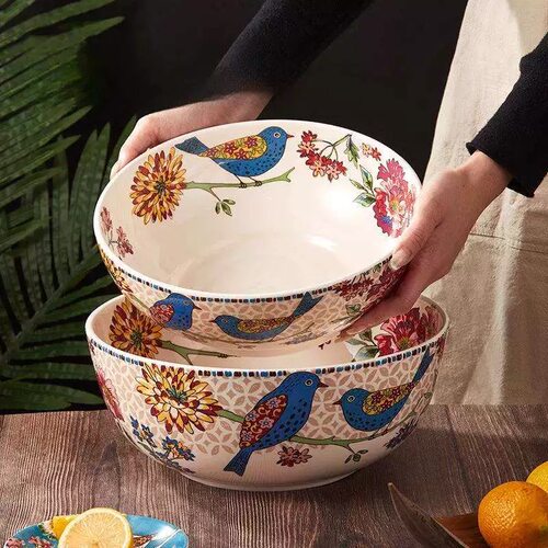 釉下彩陶瓷餐具汤碗沙拉碗面盆碗