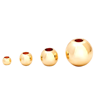 18k包金铜合金散珠子diy配件手链圆珠手串金色小金珠隔珠材料配珠