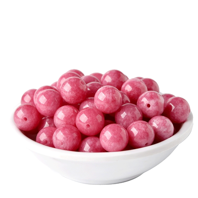 冰种红纹玉髓石散珠DIY水晶