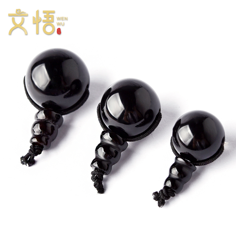 天然黑玛瑙文玩星月菩提三通佛头