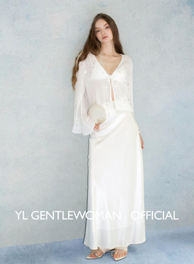 Serein Kare 全手工定制天然贝壳穿珠12姆米真丝双绉半透开衫