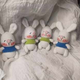 纯手工钩织软萌瞌睡兔玩偶可爱包挂件钥匙扣闺蜜生日礼物治愈摆件