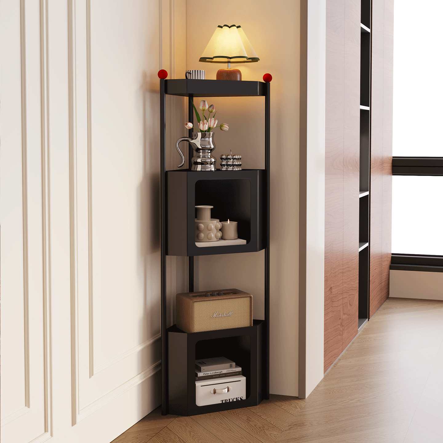 法式中古风客厅转角置物架