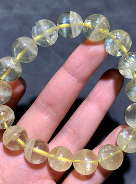 天然爆闪彩虹黄水晶单圈手串饰品