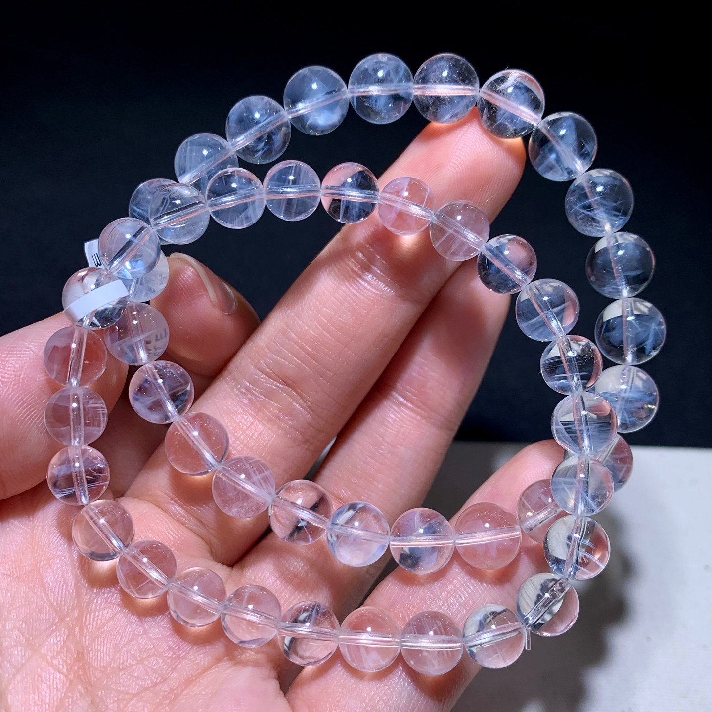 天然冰透蓝针水晶手链蓝色天使翼