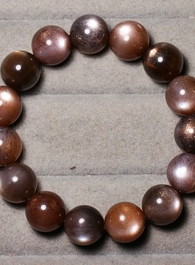 天然猫眼顺发黑金骨干长石手链女