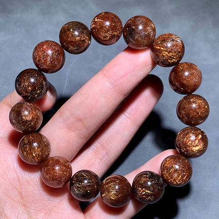 天然顺发黑金超手串单圈发晶共生双轮超七手链黑闪水晶饰品礼物女
