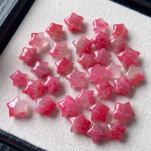 天然玉化共生蔷薇辉石星星配饰樱
