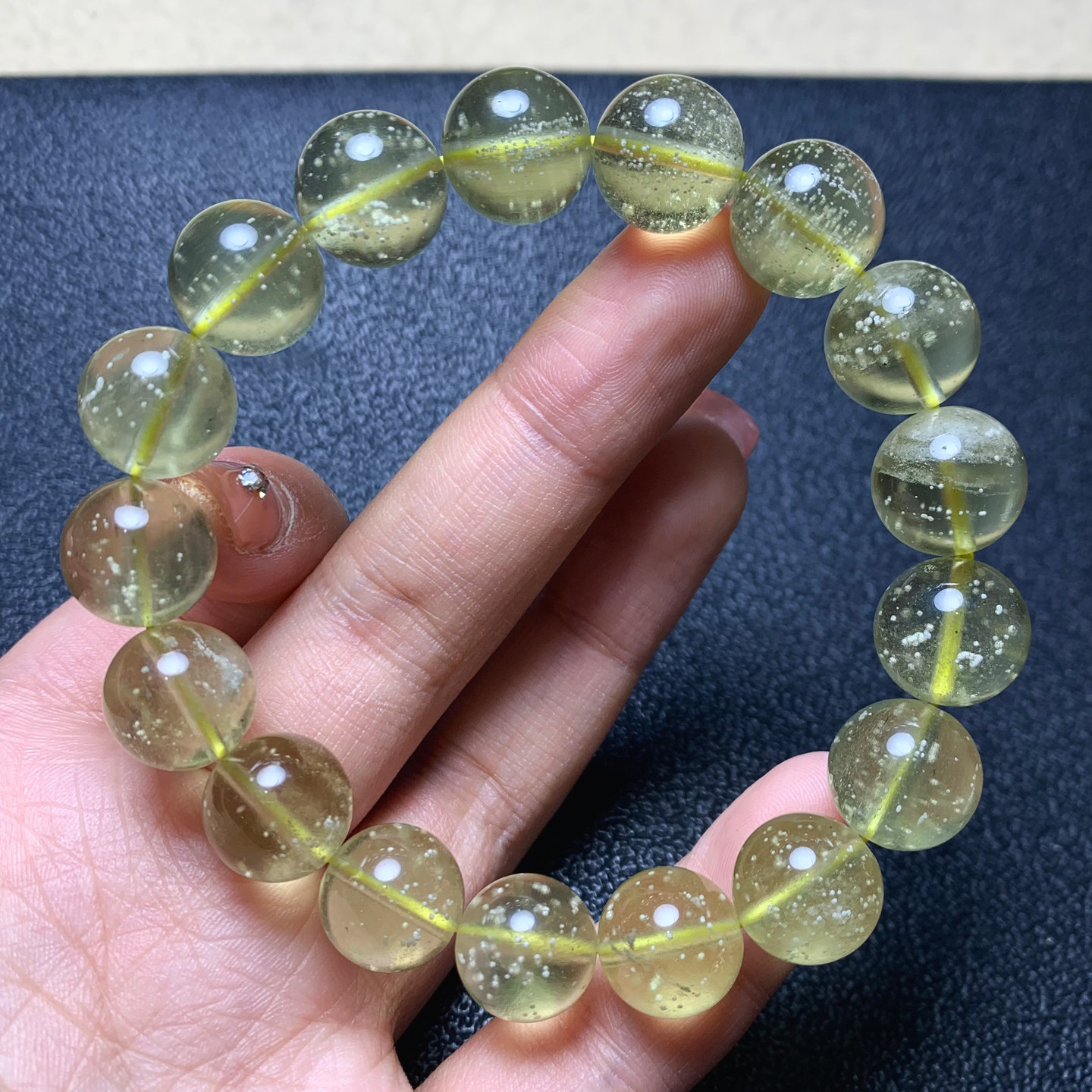 天然大颗粒利比亚雪花陨石手链冰透气泡原石水晶手串饰品礼物情侣