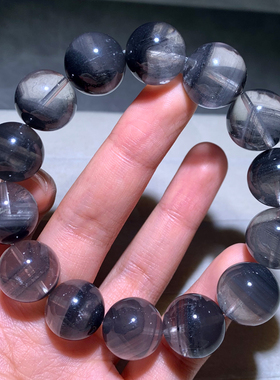 天然半盆银灰兔毛手链礼物情侣款