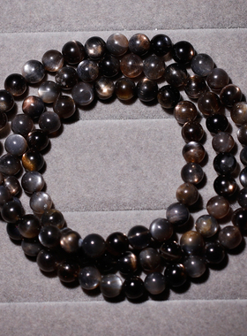 天然黑金骨干三圈手链饰品男女生