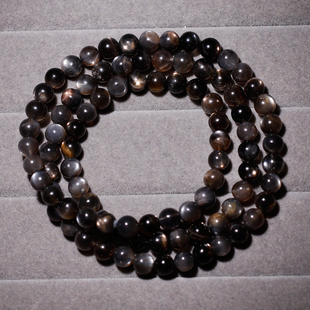 天然黑金骨干三圈手链金沙日光石长石多圈手串饰品水晶男女生礼物