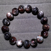 天然星辉骨干单圈手链黑水晶金沙日光石手串时尚 饰品礼物男女情侣