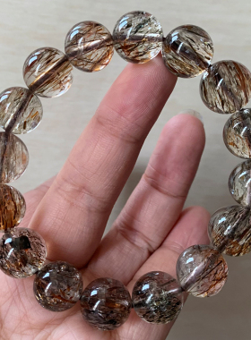 天然黑金超单圈手链顺发饰品礼物