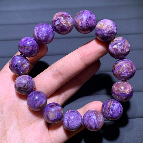 天然紫龙晶单圈水晶手链原石饰品
