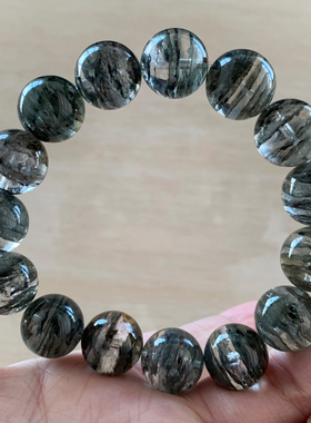天然千层黑幽灵手链送礼物情侣款