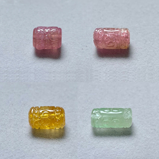 天然老矿彩虹糖果碧玺回纹珠吊坠桶珠配饰水晶情侣饰品送礼物手链