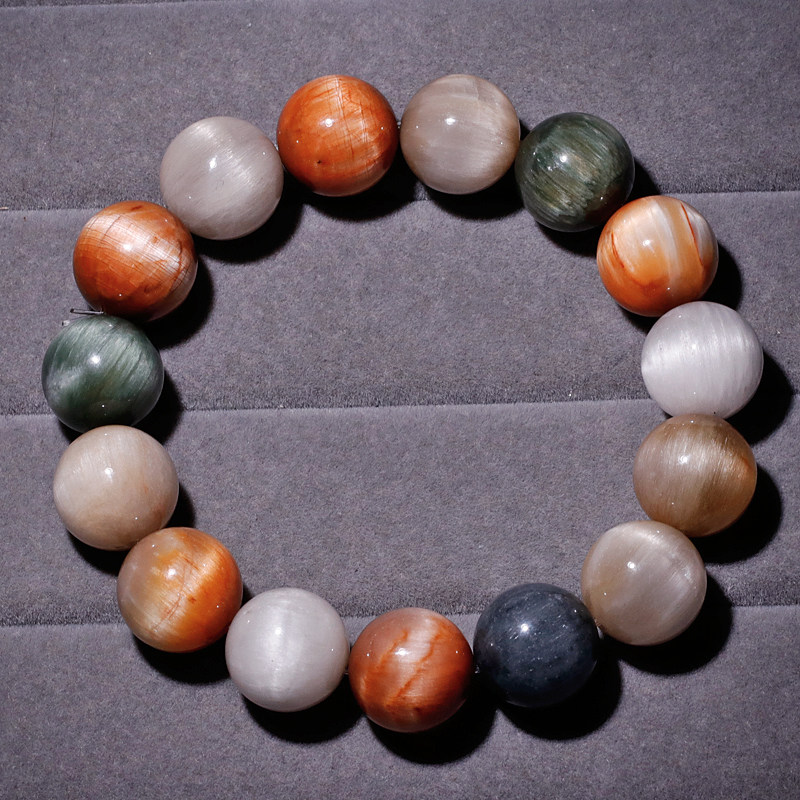 天然顺发彩兔毛手链单圈猫眼彩发晶水晶手串甜美油画饰品情侣配饰