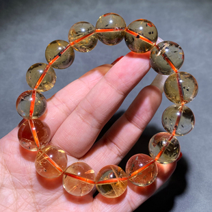 天然透体黄海胆单圈手链一物一图款黄海胆水晶手串饰品礼物送女生