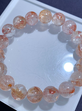 天然粉阿赛胶花单圈手链饰品男女