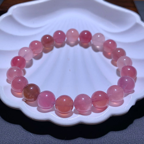 天然马粉水晶手串马达加斯紫粉晶