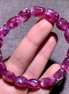 天然祖母晶随形手串紫粉云母