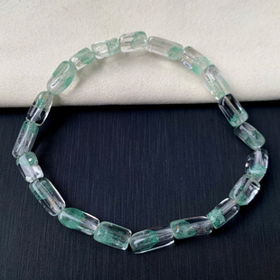 天然冰透翠幽灵随形桶珠手链满天星半盆幽灵水晶手串饰品礼物情侣