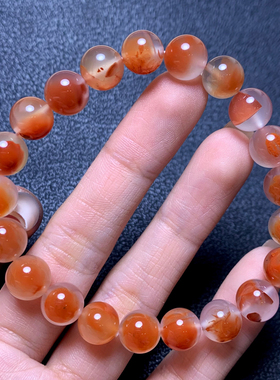 天然冰飘南红玛瑙手链礼物情侣款