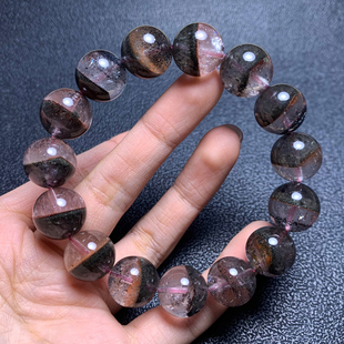 天然Auralite23极光水晶手链紫钛紫幽灵水晶手串饰品送礼物情侣女