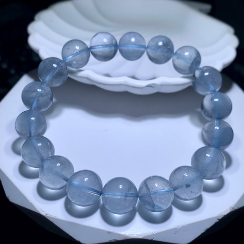 天然冰种蓝发晶手链饰品水晶男女