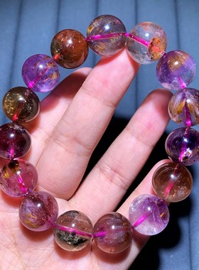 天然极光23水晶紫幽灵单圈手链女