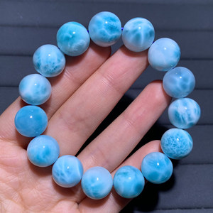 天然多米尼亚海纹石拉利玛手链水晶单圈针钠钙石饰品手串男女礼物