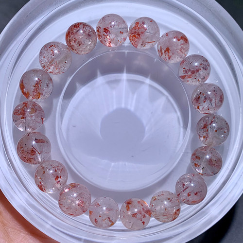 天然云母草莓长石手链