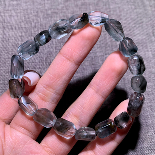 天然蓝灰兔毛水晶随形手链绒发晶异象幽灵手串配饰礼物饰品男女生