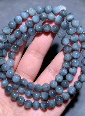 天然猫眼灰兔毛三圈手链送女饰品