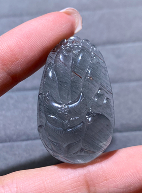 天然冰透发晶狐狸吊坠礼物情侣款